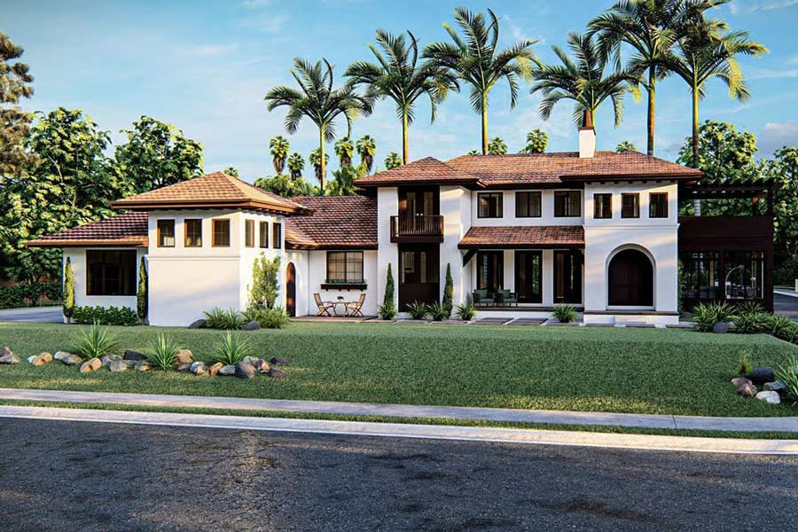 Biệt thự Địa Trung Hải mái ngói đỏ đậm chất Châu Âu cổ điển