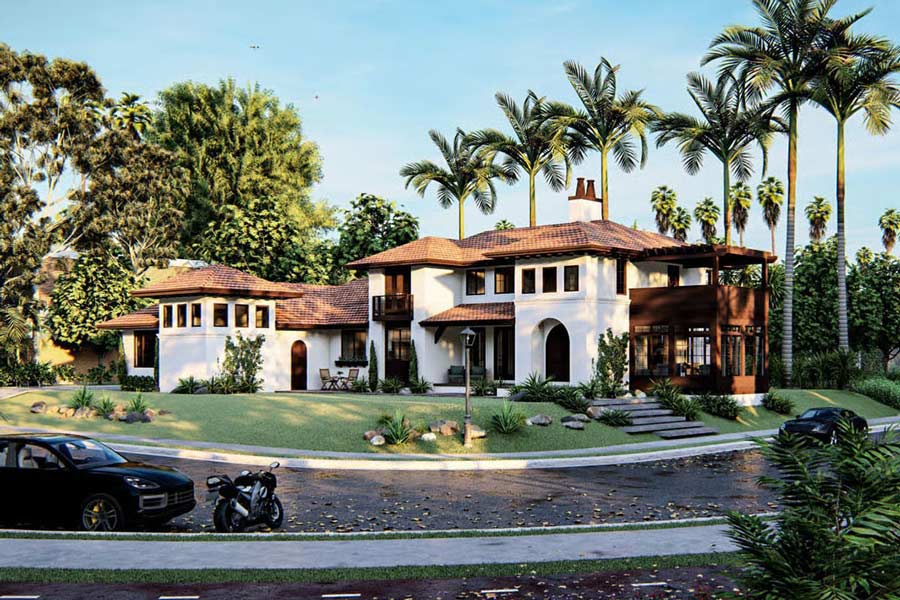 Biệt thự Địa Trung Hải mái ngói đỏ đậm chất Châu Âu cổ điển