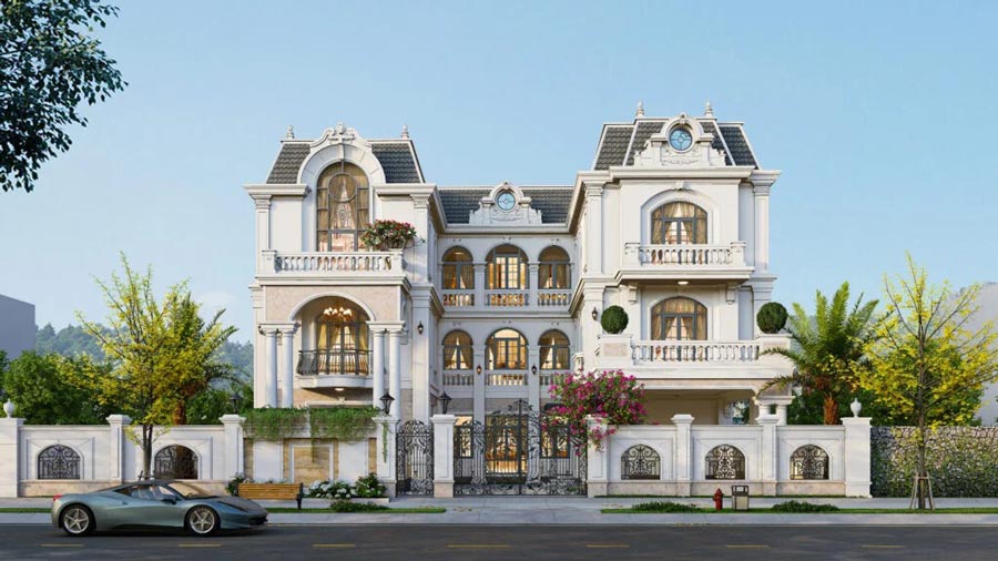 Biệt thự tân cổ điển mái Mansard