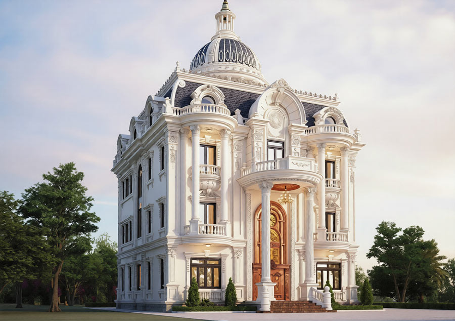 Thiết kế biệt thự 50 tỷ phong cách cổ điển diện tích 800m2