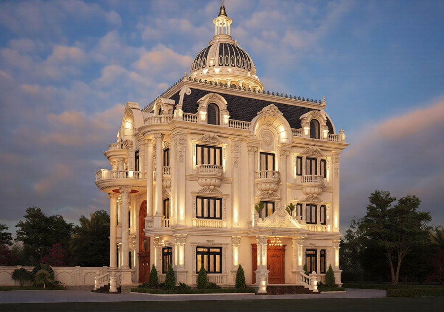 Thiết kế biệt thự 50 tỷ phong cách cổ điển diện tích 800m2