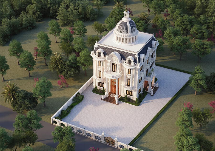 Thiết kế biệt thự 50 tỷ phong cách cổ điển diện tích 800m2