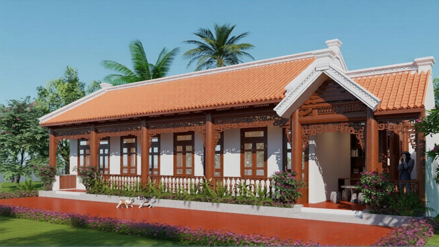 Mẫu nhà gỗ cấp 4 đẹp mái Thái
