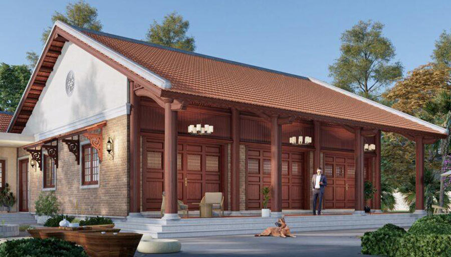 Mẫu nhà gỗ cấp 4 mái Nhật