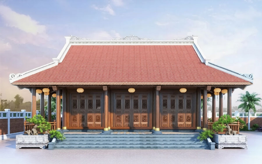 Mẫu nhà gỗ cấp 4 mái Nhật