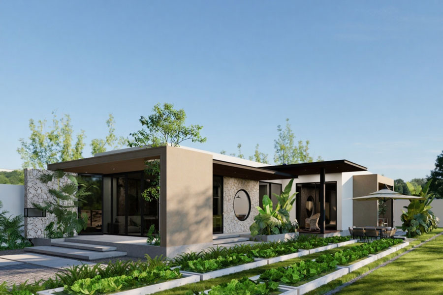 Đặc điểm của mẫu nhà cấp 4 chữ L mái tôn
