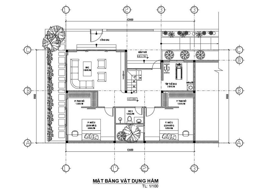 Không sao chép bản vẽ tầng hầm có sẵn để thi công