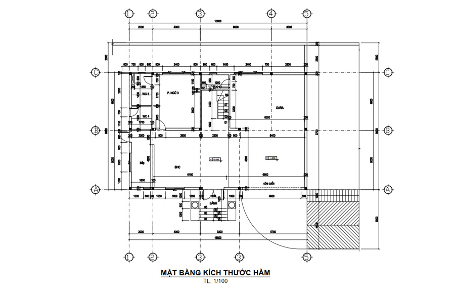 Kích thước gara và lối xe ra vào