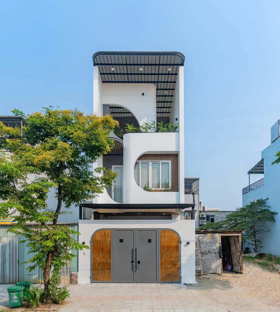 mẫu thiết kế nhà lệch tầng 5x15 đẹp