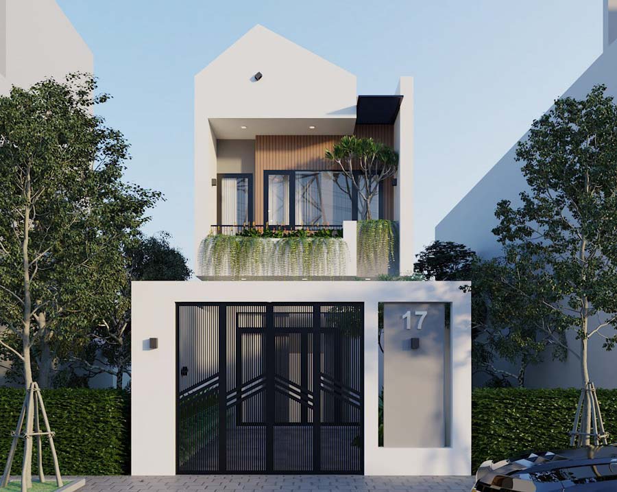 mẫu thiết kế nhà lệch tầng 5x15 đẹp