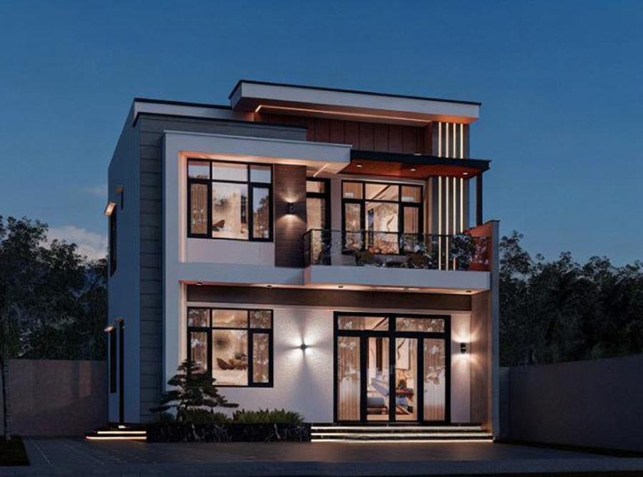 Dự toán chi phí xây dựng nhà mái bằng 2 tầng ở nông thôn
