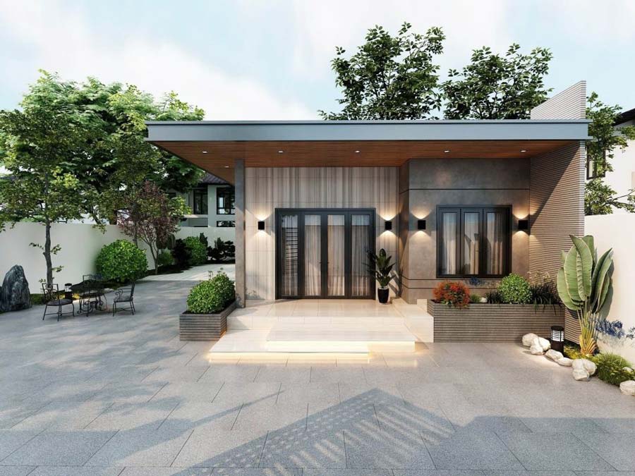 Nhà vuông 1 tầng khoảng 100m2