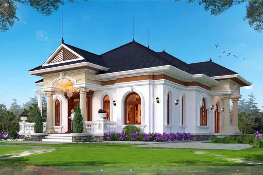 Nhà vuông 1 tầng trên 200m2