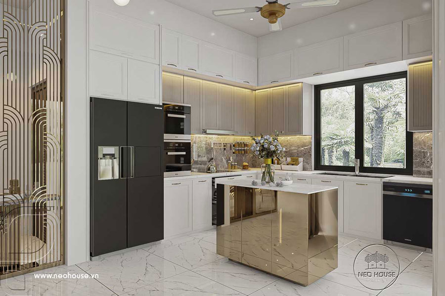 Thiết kế phòng bếp + ăn thông minh