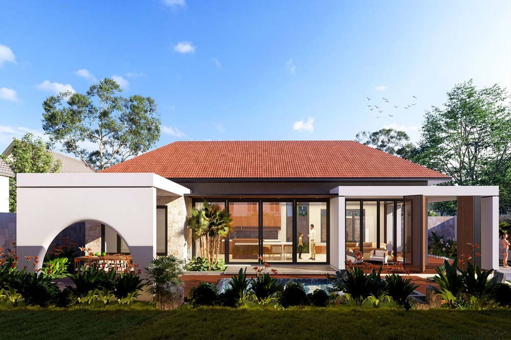 Mẫu biệt thự mini 100m2 có bể bơi. Ảnh 5