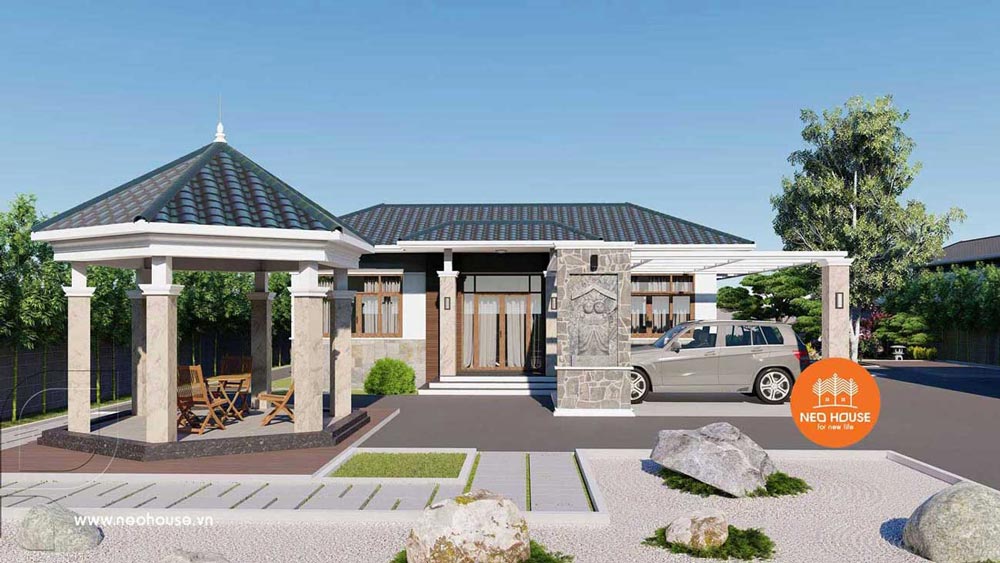 Mẫu biệt thự mini 100m2 có sân vườn. Ảnh 2