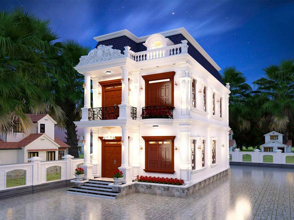 Mẫu biệt thự mini 100m2 kiểu Pháp mái Mansard. Ảnh 2