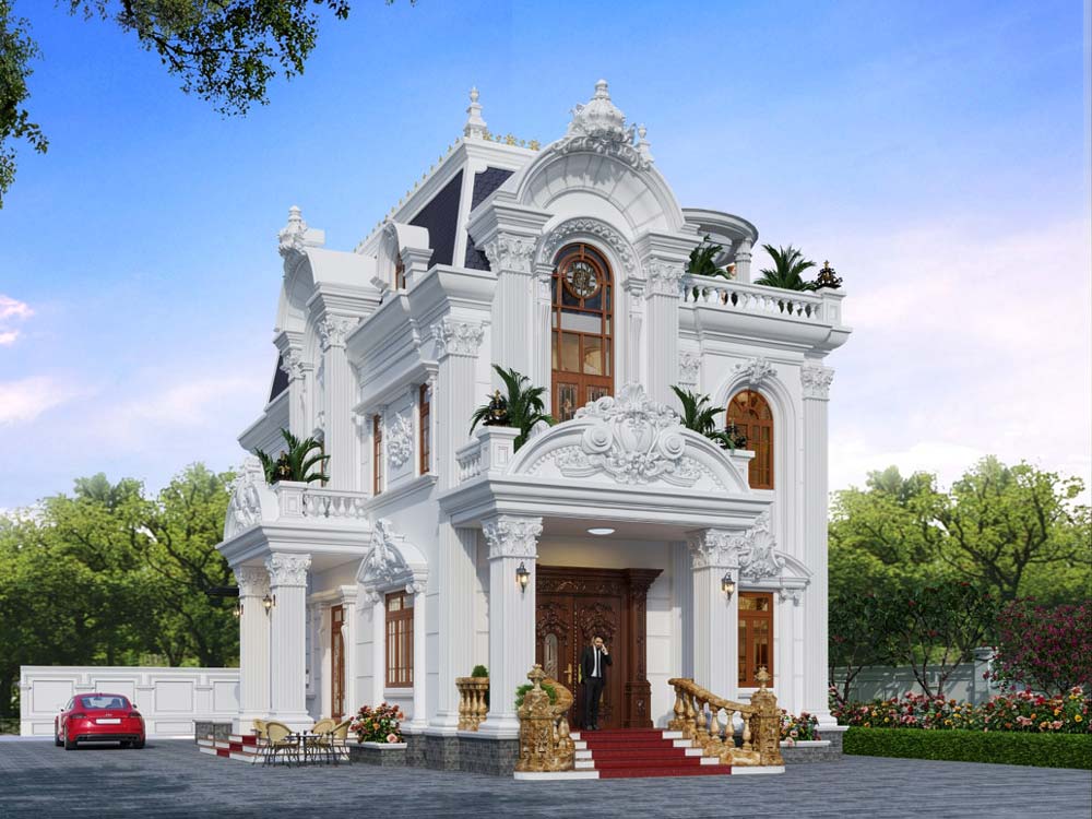 Mẫu biệt thự mini 100m2 kiểu Pháp mái Mansard. Ảnh 3