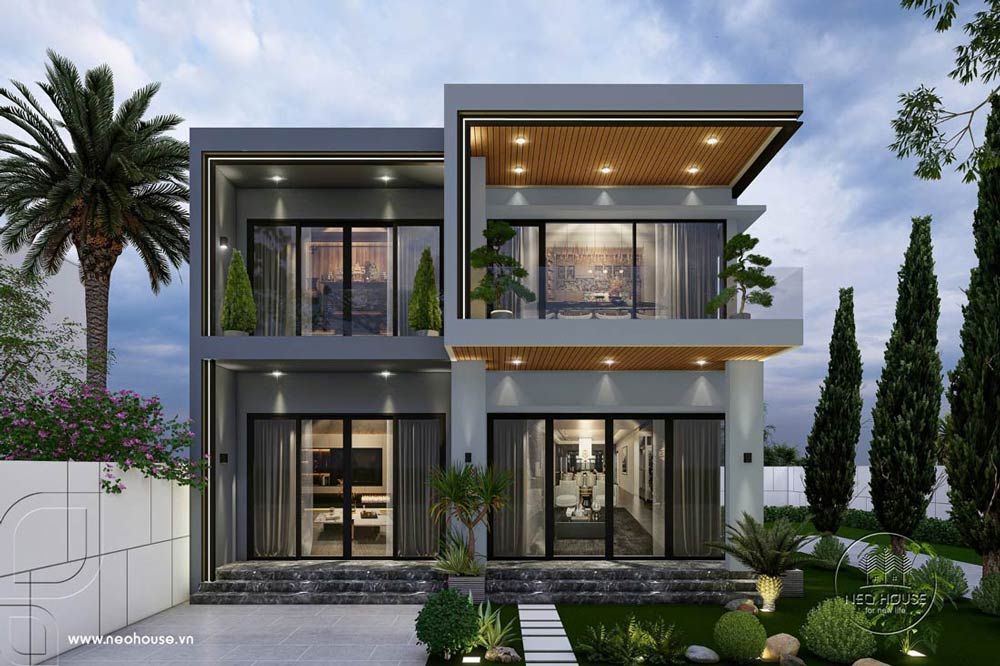 Mẫu biệt thự mini 100m2 mái bằng. Ảnh 1