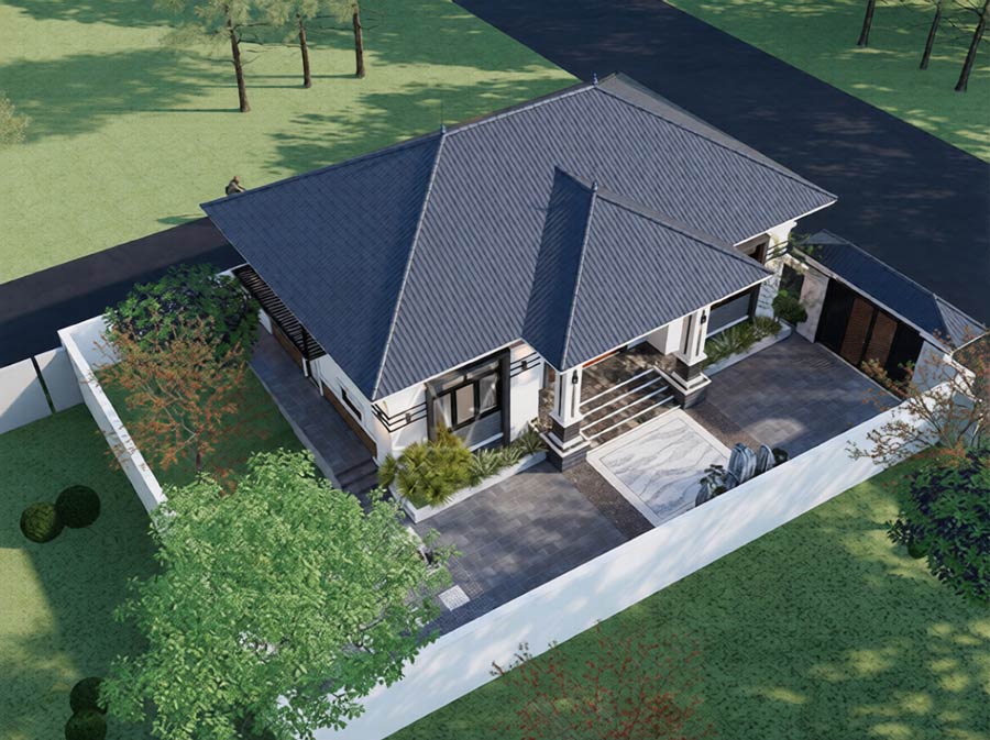 Nhà cấp 4 đẹp 3 phòng ngủ 120m2 mái nhật