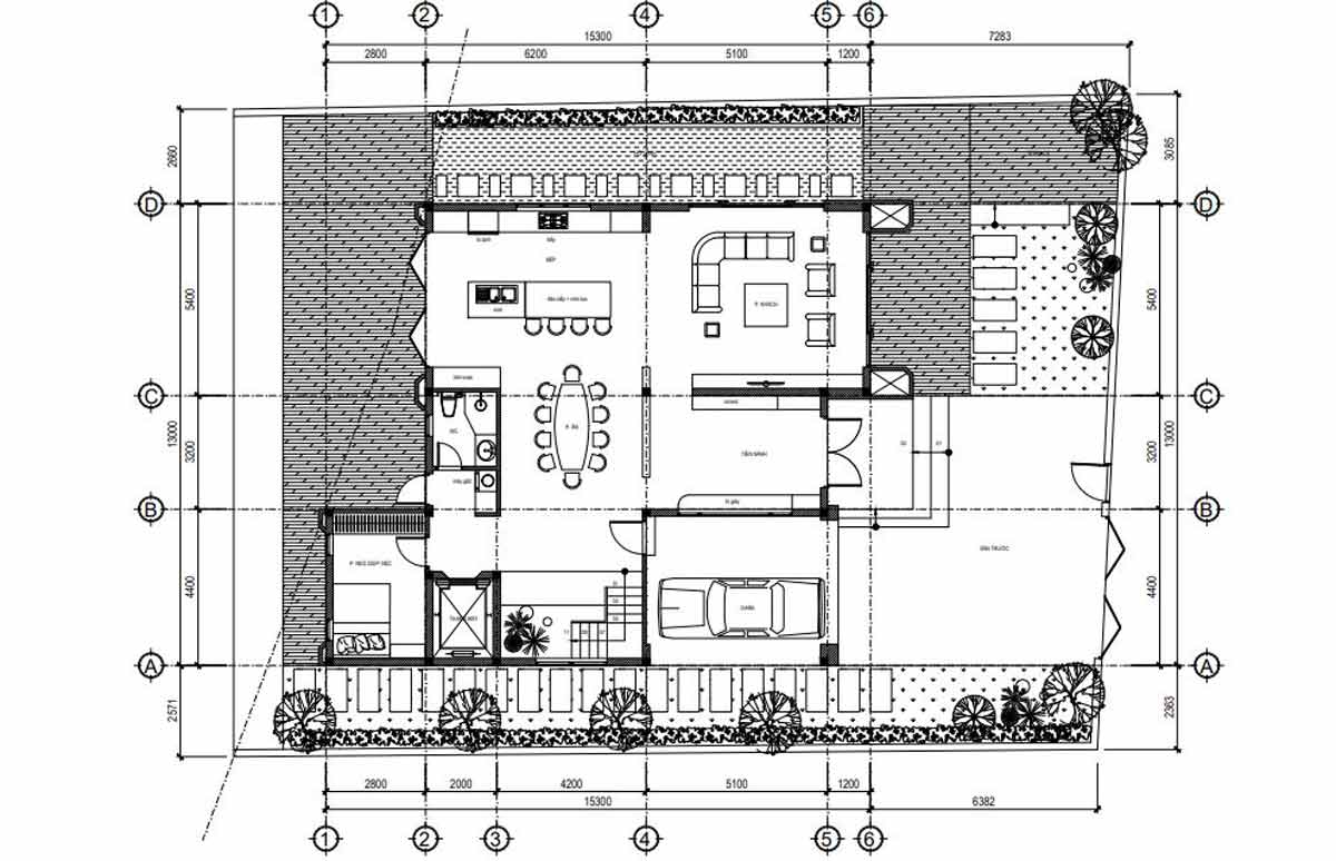 Mặt bằng công năng biệt thự 3 tầng mặt tiền 18m2. Hình ảnh 1