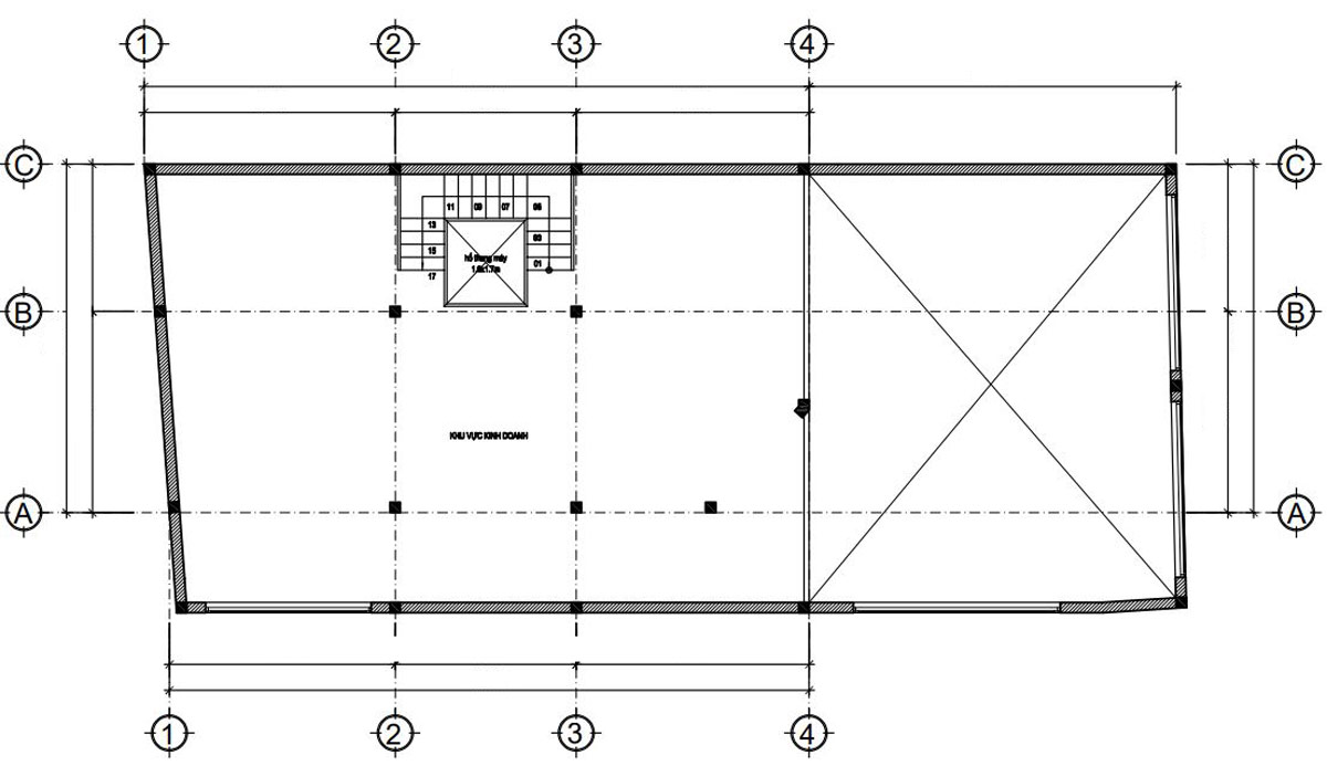Mặt bằng công năng tầng lửng nhà phố 5 tầng 1 lửng. Hình ảnh 2