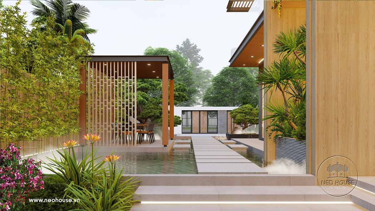 Cảnh quan biệt thự sân vườn 2 tầng 160m2. Hình ảnh 2
