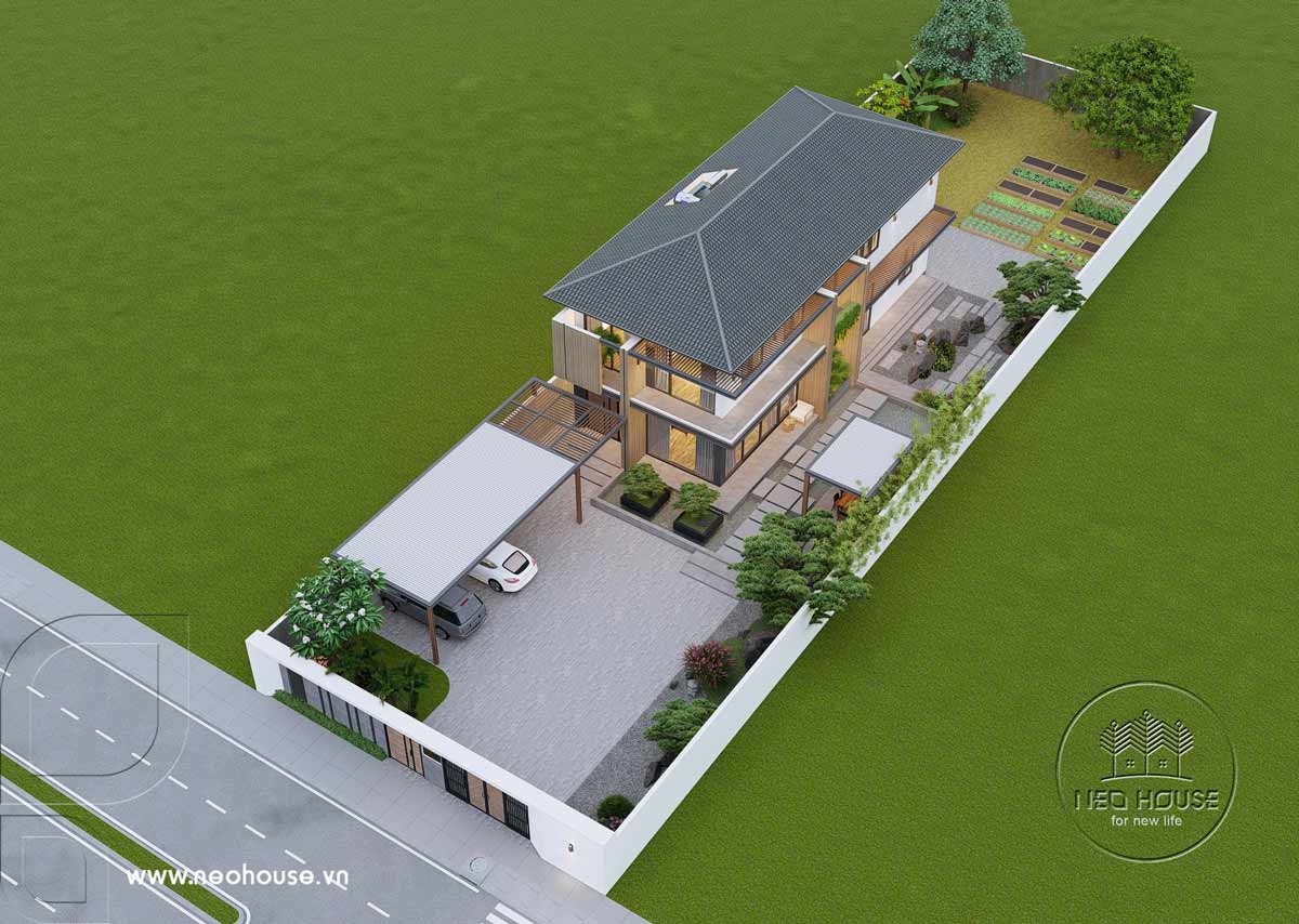 Cảnh quan biệt thự sân vườn 2 tầng 160m2. Hình ảnh 1