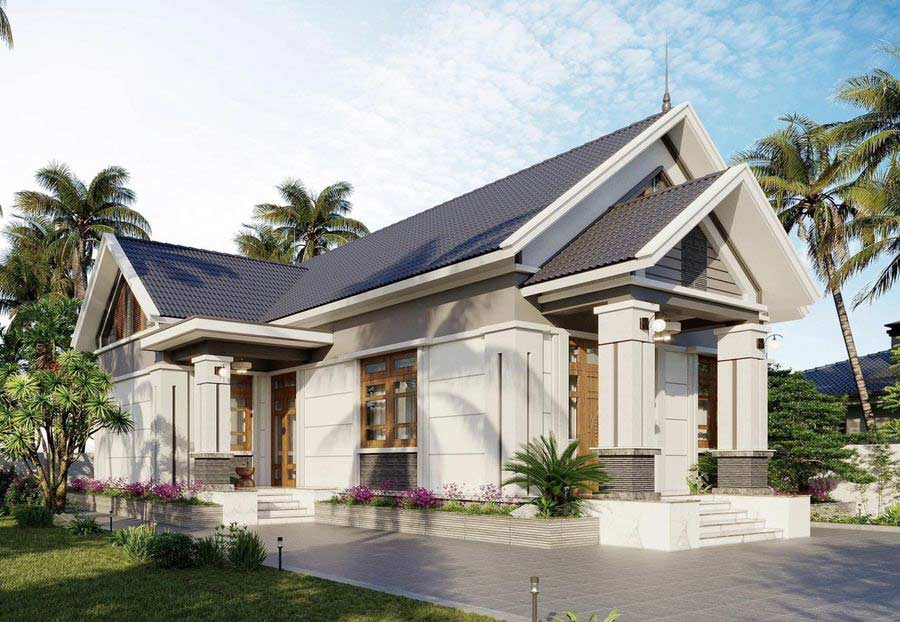 Đặc điểm nổi bật mẫu nhà 1 tầng 4 phòng ngủ 150m2