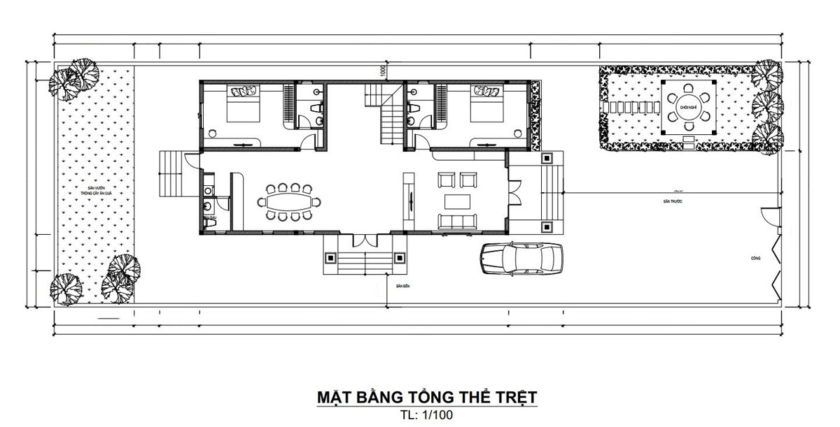 Mặt bằng công năng biệt thự 2 tầng tân cổ điển