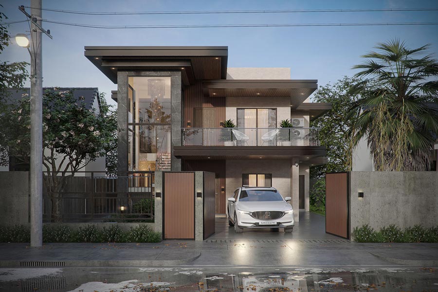 TOP 10+ mẫu mặt tiền nhà 2 tầng đẹp hiện đại & độc đáo 2025