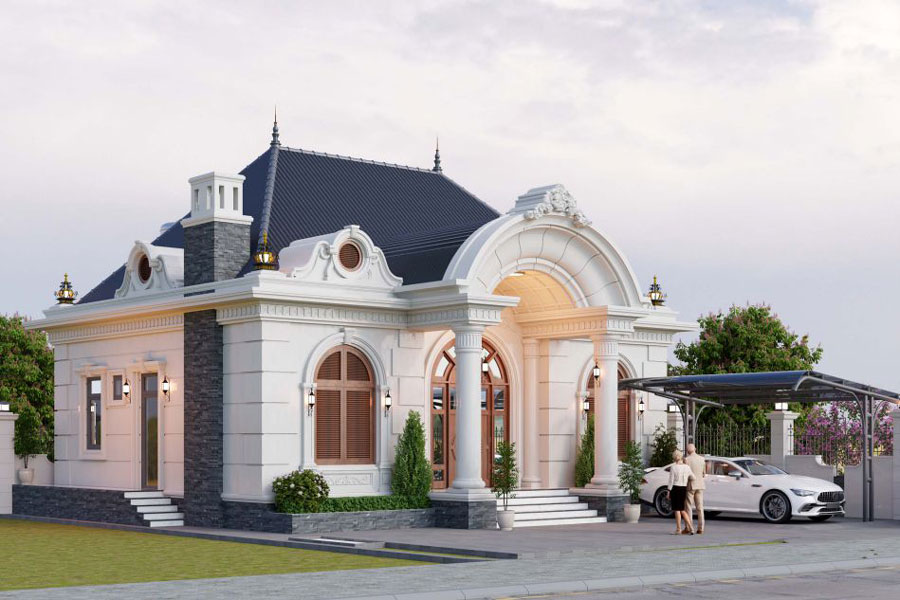 biệt thự 1 tầng tân cổ điển tối ưu công năng cho gia đình nhỏ