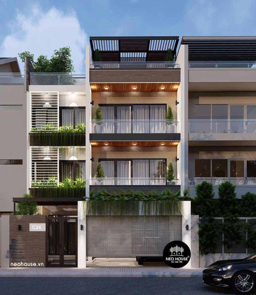 Nhà 3 tầng đẹp ở nông thôn có tầng tum