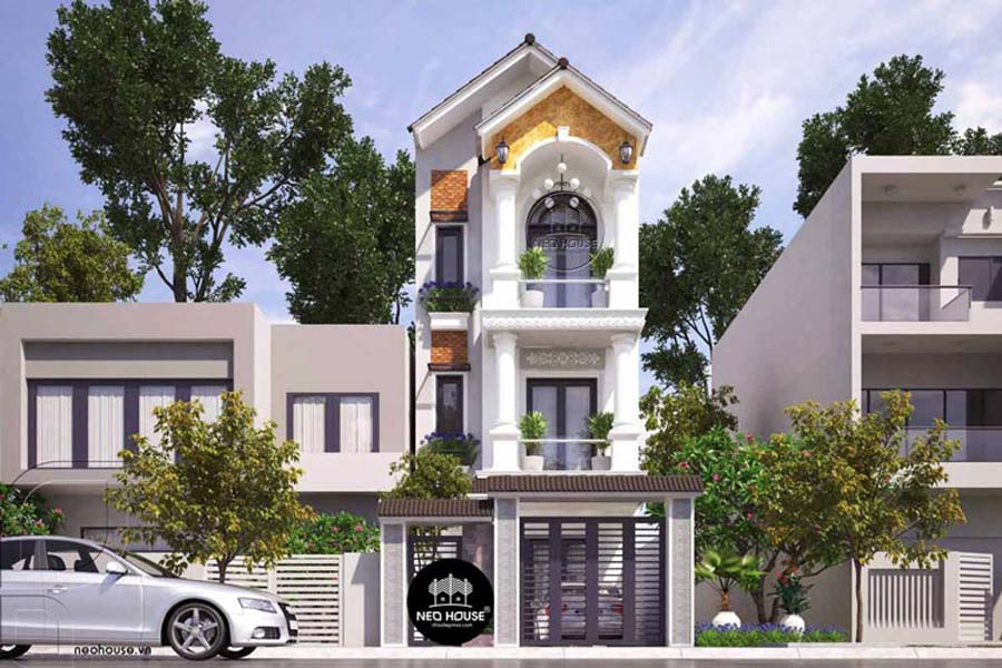 Thiết kế nhà 3 tầng đẹp ở nông thôn đơn giản