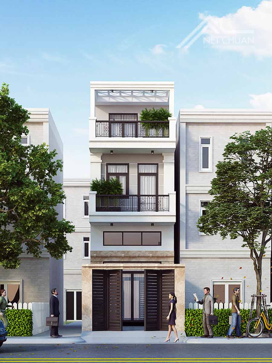 Thiết kế nhà 3 tầng đẹp ở nông thôn đơn giản
