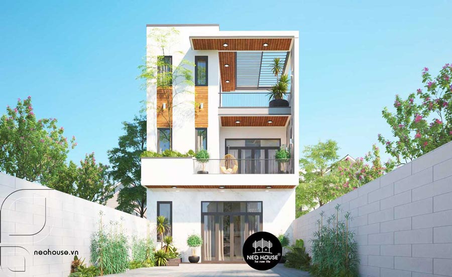 Thiết kế nhà 3 tầng đẹp ở nông thôn hiện đại