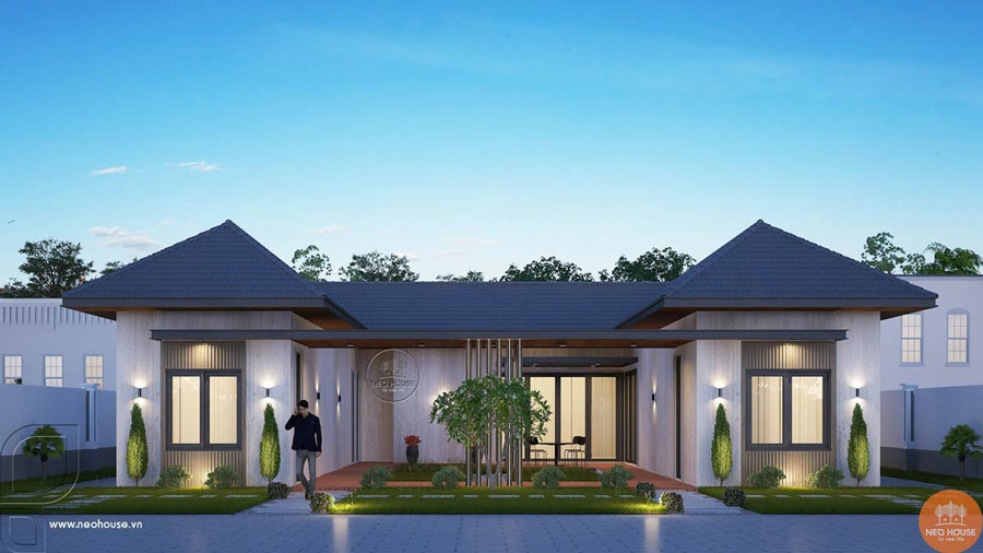 Nhà cấp 4 chữ U mái thái 160m2