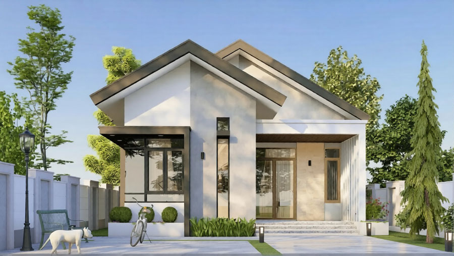 Mẫu nhà cấp 4 mái Thái đơn giản