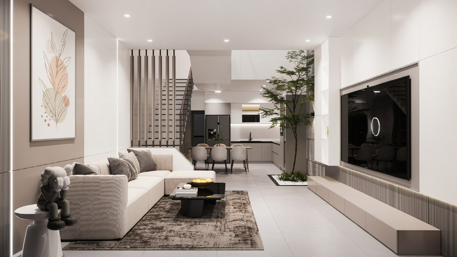 Thiết kế nhà 2 tầng 5x15 3 phòng ngủ