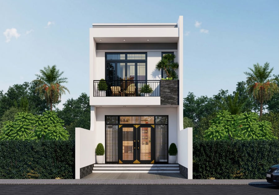 Thiết kế nhà ống 2 tầng 5x20m 4 phòng ngủ