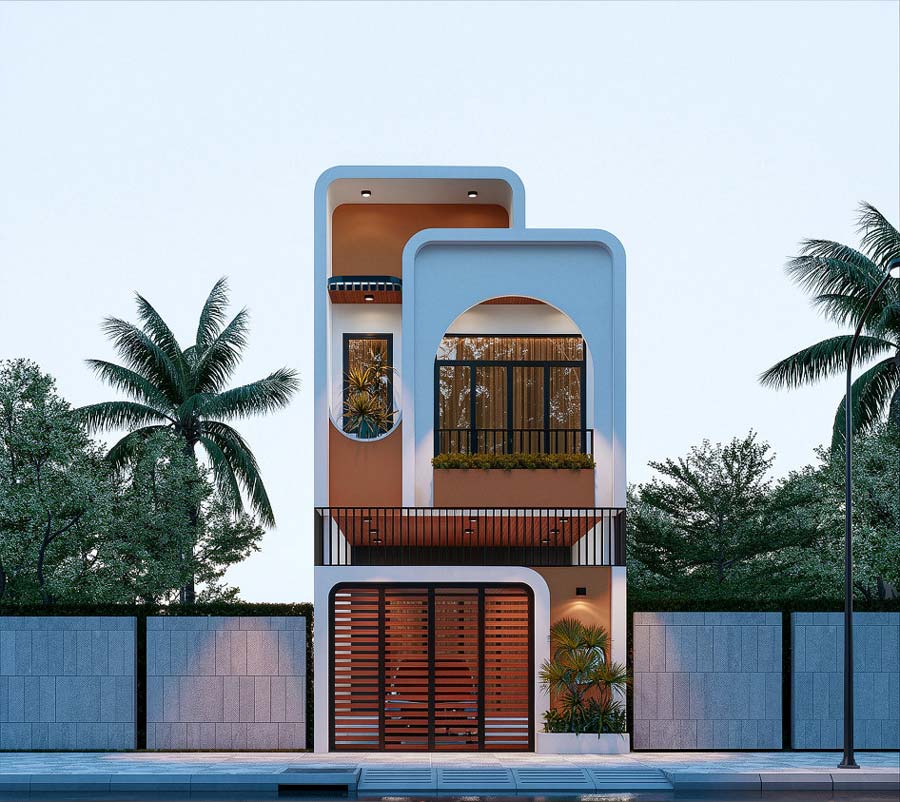 Thiết kế nhà ống 2 tầng 5x20m 4 phòng ngủ