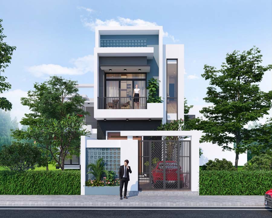 Nhà ống 2 tầng 5x20m có giếng trời
