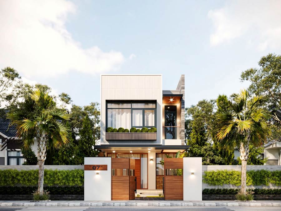 Nhà ống 2 tầng 5x20m có giếng trời