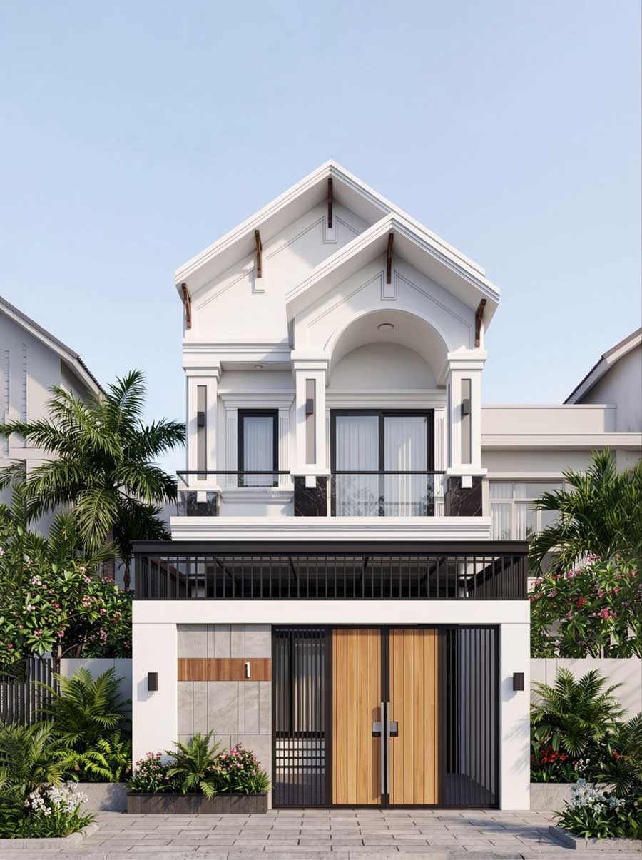 Thiết kế nhà ống 2 tầng 5x20m không gian mở