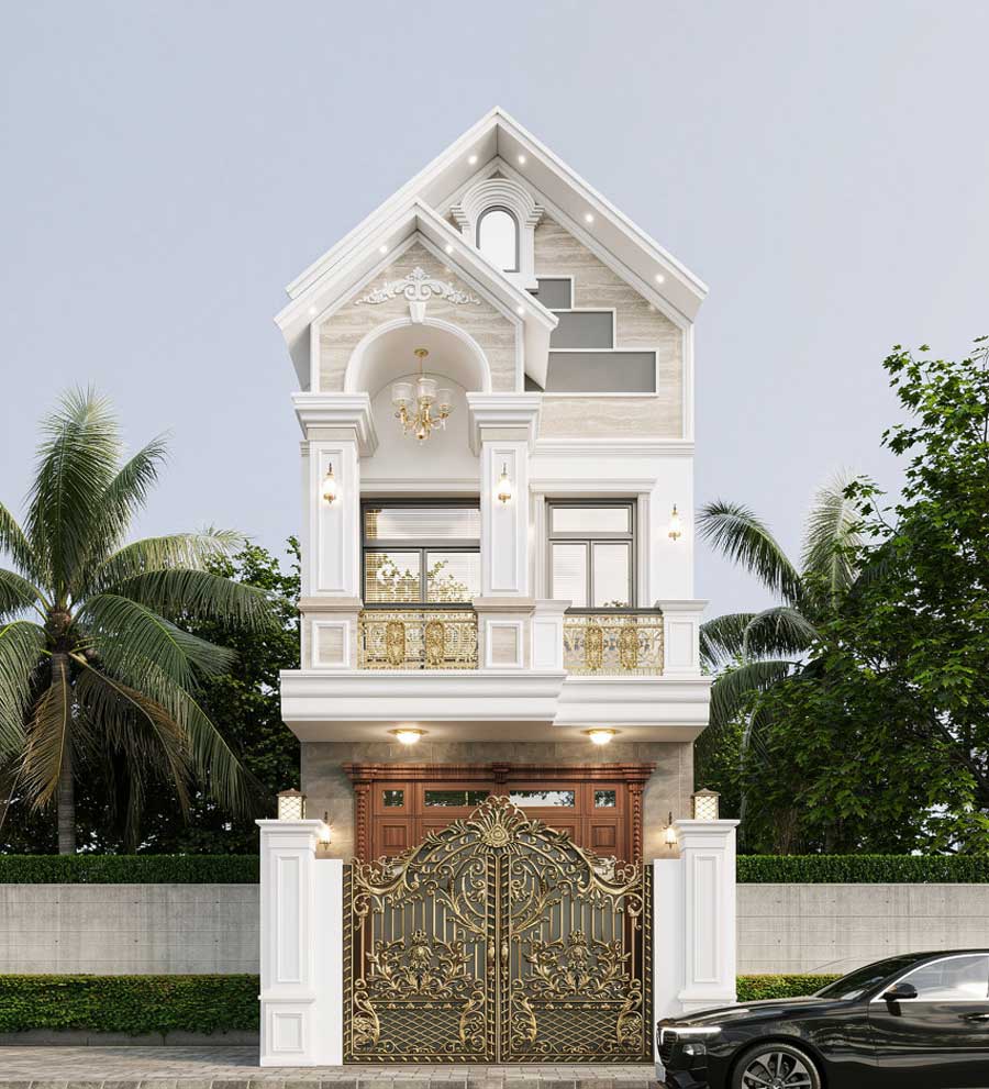 Thiết kế nhà ống 2 tầng 5x20m mái Thái