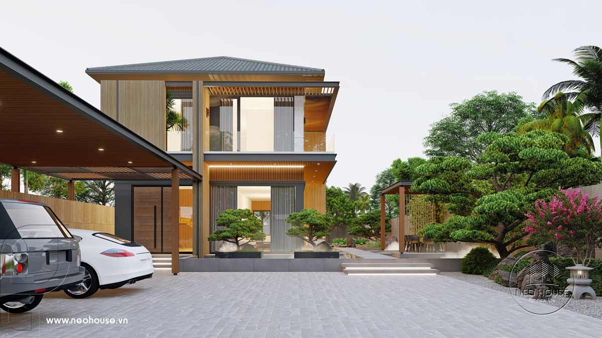 Phối cảnh biệt thự sân vườn 2 tầng 160m2. Hình ảnh 2