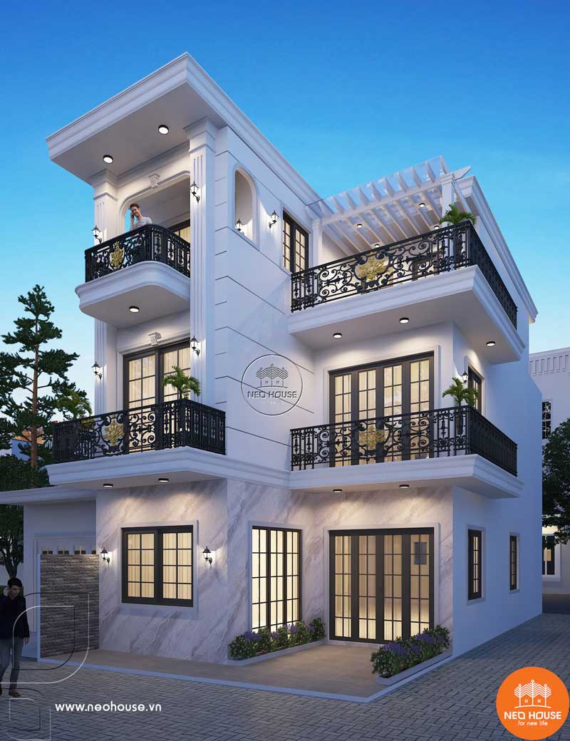 Phối cảnh nhà phố 3 tầng mặt tiền 6m. Hình ảnh 1