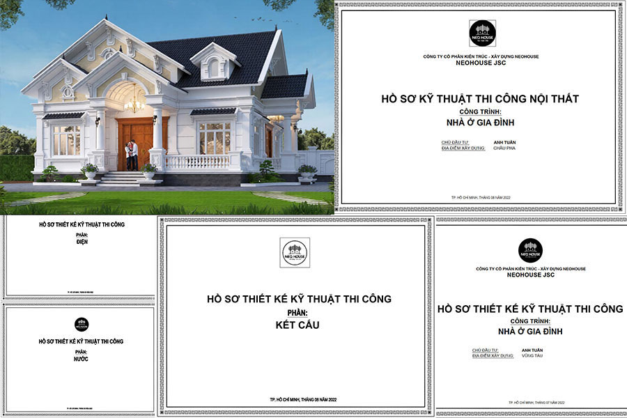 Tiến độ và trọn bộ hồ sơ thiết kế nhà cấp 4 mái thái