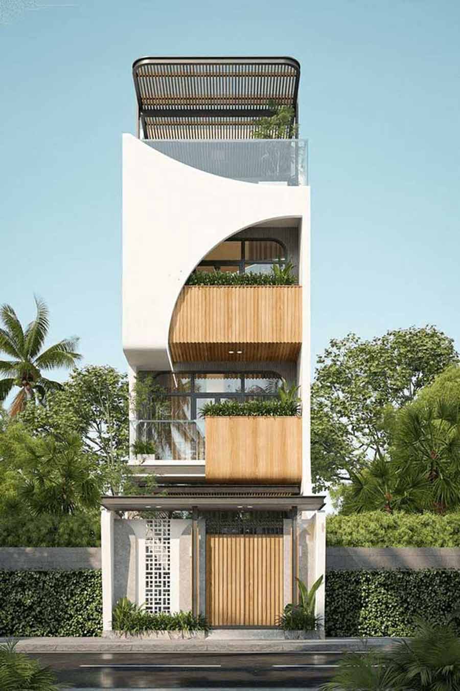 Chi phí thiết kế mẫu nhà phố 4 tầng mặt tiền 5m