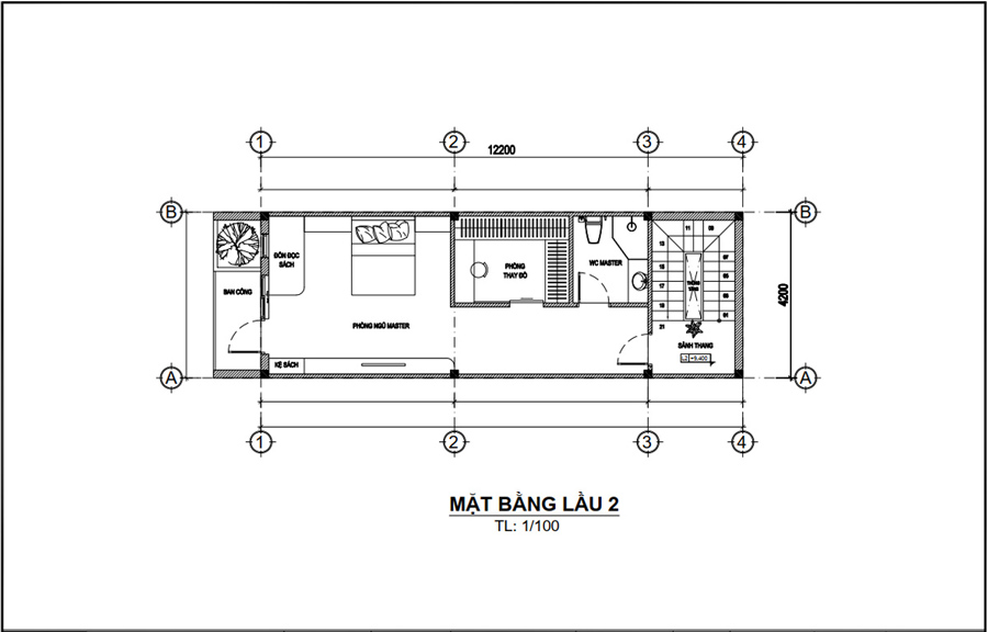 Mẫu mặt bằng nhà phố 4x12m